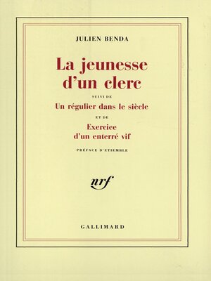 cover image of La jeunesse d'un clerc / Un régulier dans le siècle /Exercice d'un enterré vif